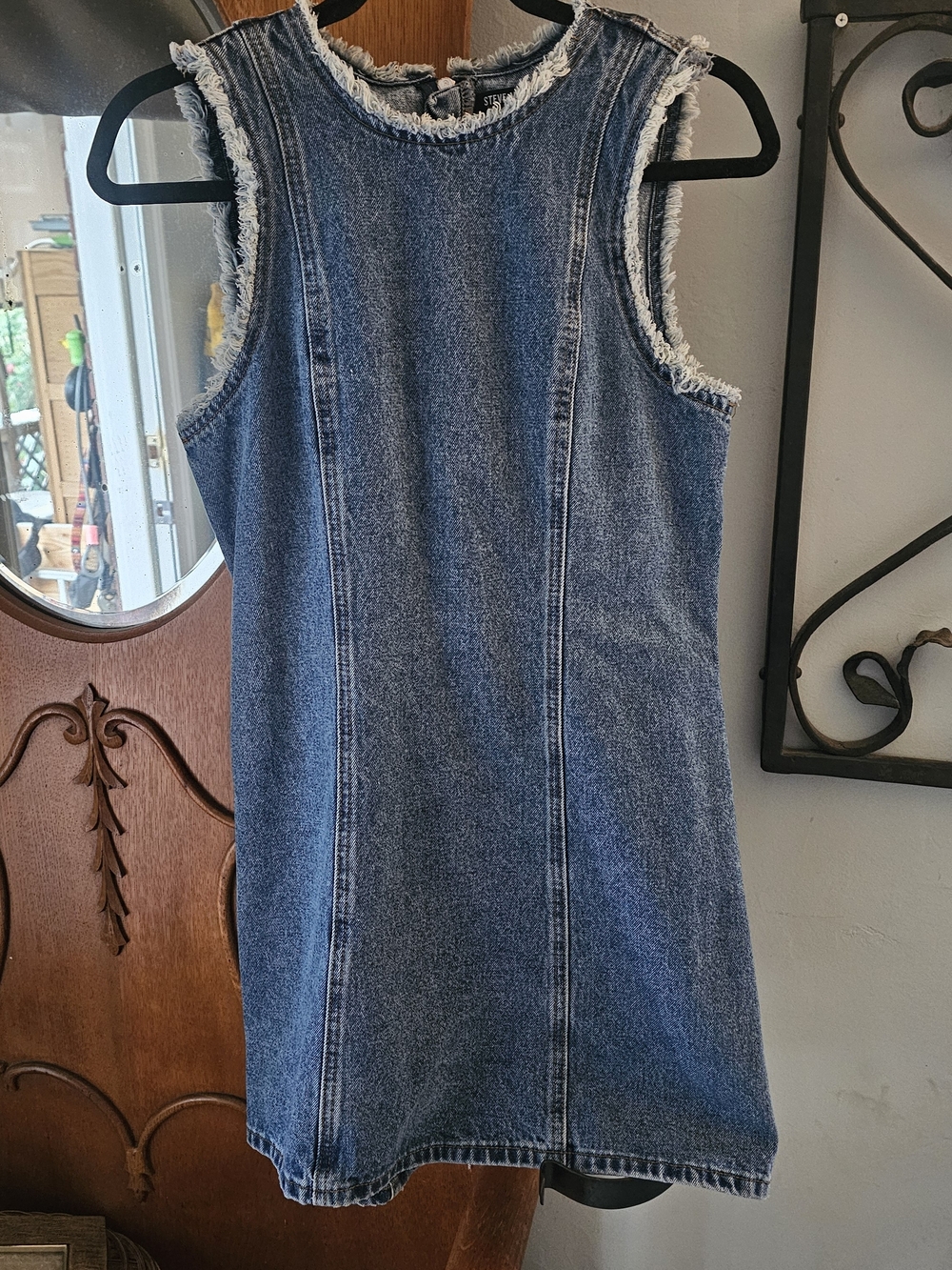 Steve Madden Light Blue Frayed Denim Solara Dress
